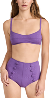 Lisa Marie Fernandez Balconette High-waist Bikini Set Blueberry Seersucke 4 In Blueberry Seersucke