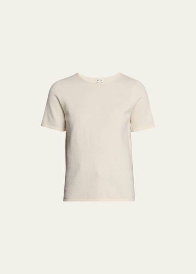 Kule The Sweet Cashmere-blend Short-sleeve T-shirt In Cream