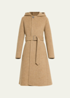 BURBERRY CASHMERE AND WOOL HOODED COAT