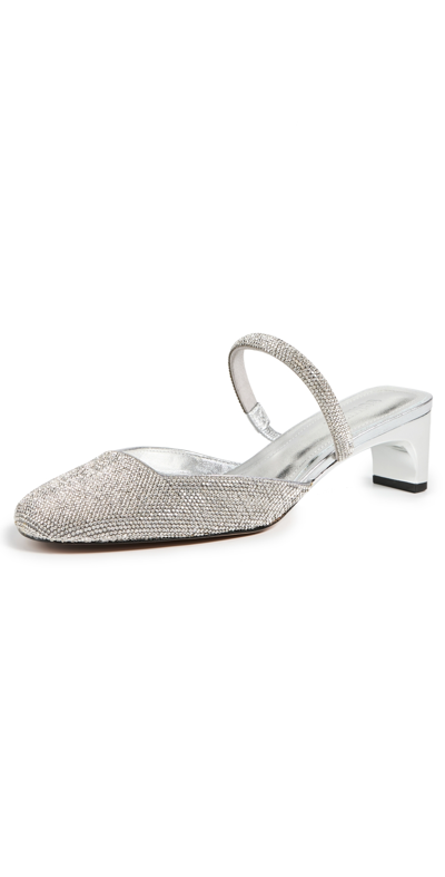 Schutz Bertie Mules Ciment-cristal/prata In Grey