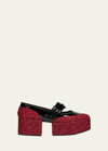 Noir Kei Ninomiya Glitter-embellished Loafers In Black X Red