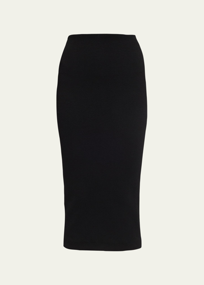 Sprwmn Midi Knit Tube Skirt In Black