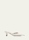 The Row Cybil Leather Mules In Off White