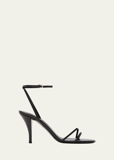 The Row Cleo Leather Stiletto Sandals In Black