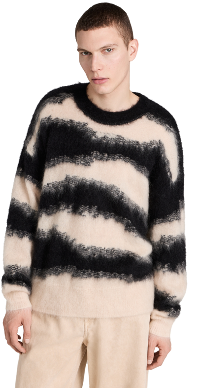 Isabel Marant Black & Beige Sawyers Sweater In Ecbk Ecru/black