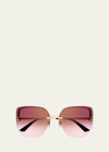 Cartier Panther Rimless Metal Alloy Butterfly Sunglasses In 004 Smooth Golden