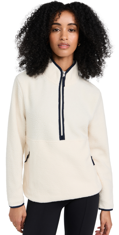 SPLITS59 LIBBY SHERPA HALF ZIP SWEATSHIRT CREME/INDIGO