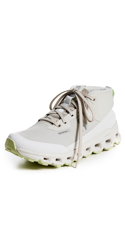 On Gray Cloudroam Waterproof Sneakers In Ice & Limelight