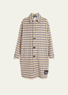 Marni Oversized Reversible Coat With Collar And Cut On The Back Of The Neck In Beige