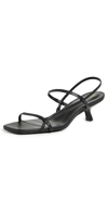 REFORMATION SERENITY BARE SANDALS BLACK LEATHER