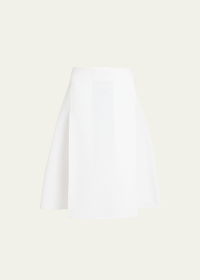 Marni Flared Midi Skirt With Double Pleating In Lilywhite