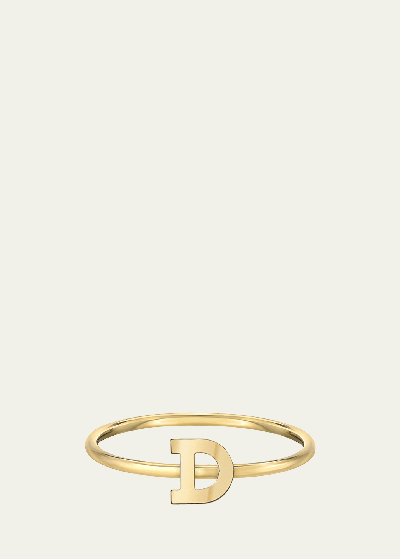 Zoe Lev Jewelry 14k Yellow Gold Initial A Ring In D