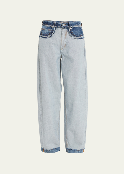 Marni Low-waisted Reverse Jeans In Azure