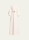 ANDREW GN PUFF-SLEEVE BELTED GOWN