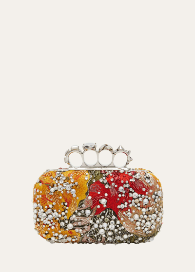 Alexander Mcqueen Embellished Jewel Spike Clutch Bag In Multicolor