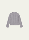 Theory Checked Wool Cropped Jacket In Lthtrgymln