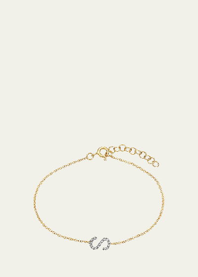 Zoe Lev Jewelry 14k Yellow Gold Diamond Initial X Bracelet In S