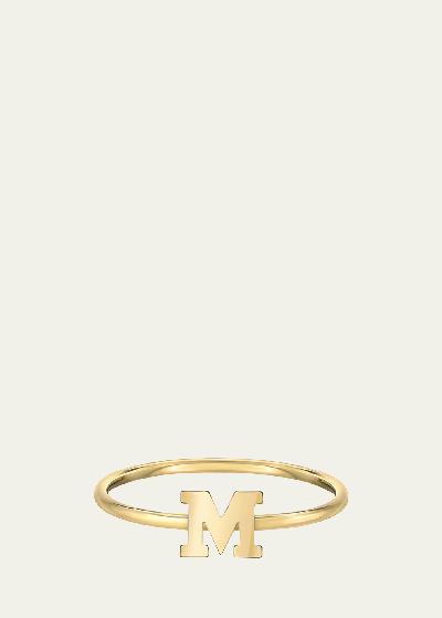 Zoe Lev Jewelry 14k Yellow Gold Initial A Ring In M