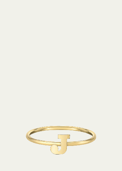 Zoe Lev Jewelry 14k Yellow Gold Initial A Ring In Burgundy