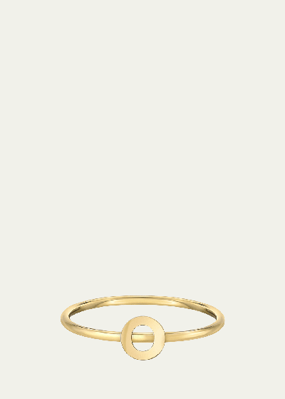 Zoe Lev Jewelry 14k Yellow Gold Initial A Ring In O