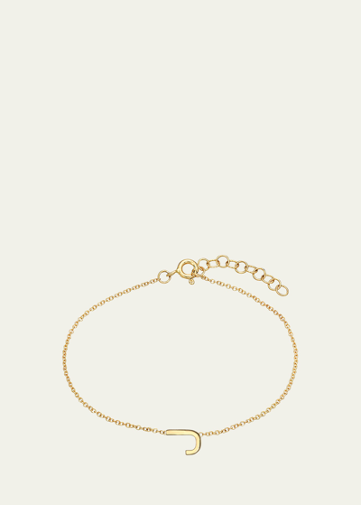 Zoe Lev Jewelry 14k Yellow Gold Initial X Bracelet In J