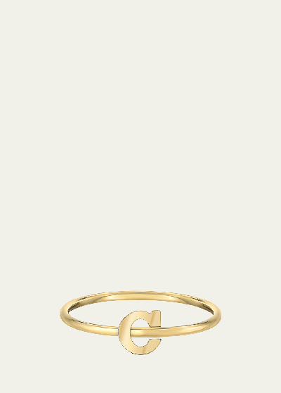 Zoe Lev Jewelry 14k Yellow Gold Initial A Ring In C