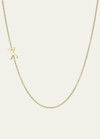 Zoe Lev Jewelry 14k Yellow Gold Asymmetrical Initial T Necklace In X