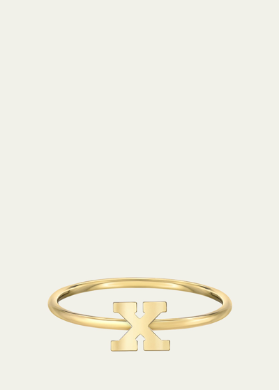 Zoe Lev Jewelry 14k Yellow Gold Initial A Ring In X