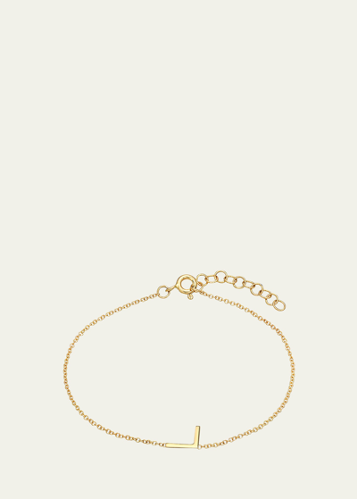 Zoe Lev Jewelry 14k Yellow Gold Initial X Bracelet In L