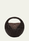 Ulla Johnson Sea Shell Straw Basket Top-handle Bag In Chocolate