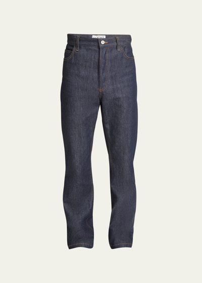 Loewe Men's High-rise Raw Denim Jeans