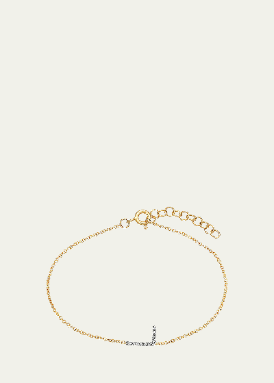 Zoe Lev Jewelry 14k Yellow Gold Diamond Initial X Bracelet In L