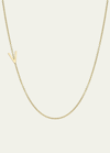 Zoe Lev Jewelry 14k Yellow Gold Asymmetrical Initial T Necklace In V