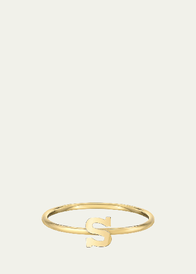 Zoe Lev Jewelry 14k Yellow Gold Initial A Ring In S