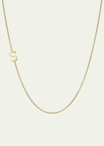 Zoe Lev Jewelry 14k Yellow Gold Asymmetrical Initial T Necklace In S
