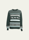 Loewe Intarsia Wool-blend Sweater In Dark Green