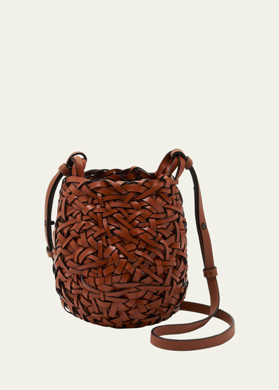 Loewe Small Leather Nest Bag In Tan