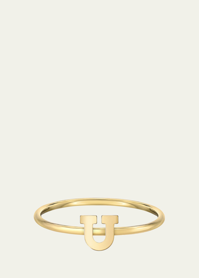 Zoe Lev Jewelry 14k Yellow Gold Initial A Ring