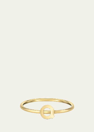 Zoe Lev Jewelry 14k Yellow Gold Initial A Ring In Q