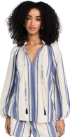 NATALIE MARTIN COLLECTION PENNY BLOUSE FRENCH STRIPE BLUE