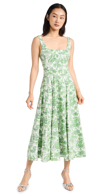 Staud Wells Toile Poplin Midi Dress In Multi