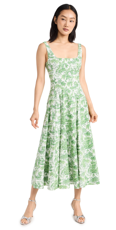 STAUD WELLS DRESS CLOVER TOILE