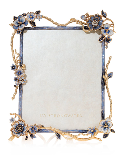 Jay Strongwater Indigo Floral Branch Frame, 8" X 10" In Delft Garden