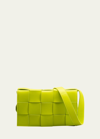 Bottega Veneta The Cassette Intrecciato Crossbody Bag In Acid Kiwi/silver