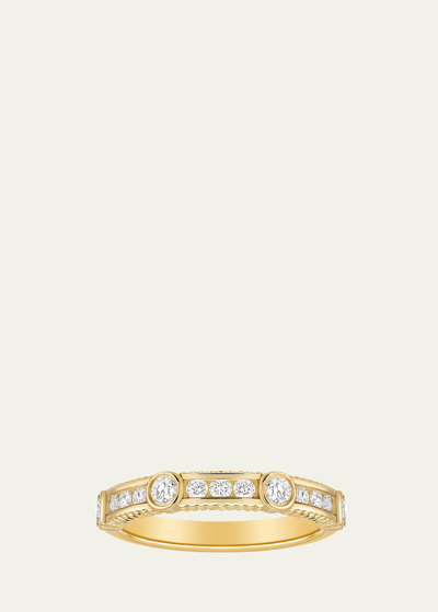 Viltier 18k Yellow Gold Diamond Channel Ring