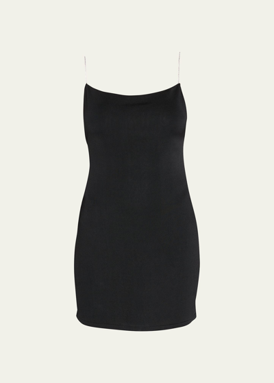 Gauge81 Hira Square-neck Recycled-fibre Jersey Mini Dress In Black