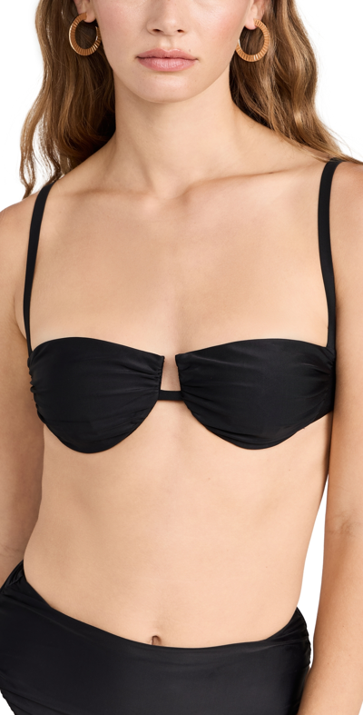 Sir Zoya Gathered Balconette Bikini Top Black 0