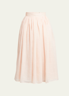 Chloé Pleated Midi Skirt In Pansy Pink
