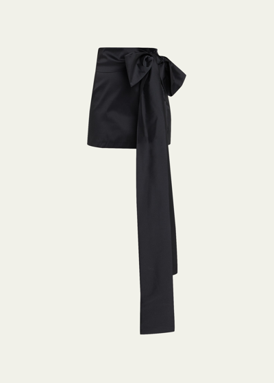 Bernadette Bernard Bow-waist Taffeta Mini Skirt In Black