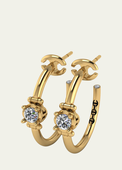 Hoorsenbuhs 18k Yellow Gold Hoop Earrings With Diamonds In Yg